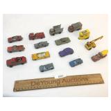 Lot of 15 Diecast Cars or Trucks, Vintage