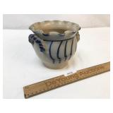 Wisconsin Pottery Blue Decorated Crock