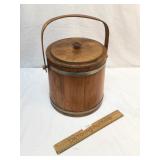Wood Bucket or Pail, Shoe Shine Kit, Vintage