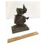 Bronze Figure or Statue, Man on Coal Cart, Antique