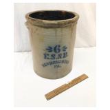 Crock, 6 Gallon, E.S.B. New Brighton PA, Antique