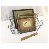 Lot of 6 Photos or Photographs in Wire Basket, Vin