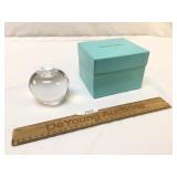 Tiffany and Company Glass Paperweight, Apple