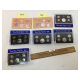 Lot of 7 US Proof Sets, Coins