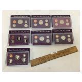 Lot of 7 US Proof Sets, Coins