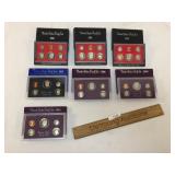 Lot of 7 US Proof Sets, Coins