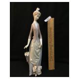 Ceramic Figure "A Woman with Umbrella and Dog" b