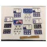 Lot of 7 US Proof Sets, Coins