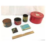 Lot of 6 Advertising Tin Cans, Vintage