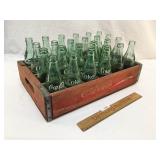 Lot of 24 Coca Cola Bottles in Wood Crate, Vintage