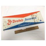 Drakes Cakes Metal Sign, Vintage