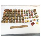 Lot of 60 Wood Toys, Blocks and More