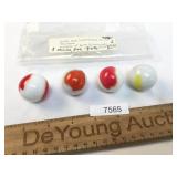 Lot of 4 Shooter Marbles by Marble King