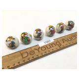 Lot of 6 Large Shooter Marbles