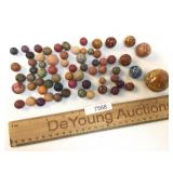 Lot of 50 Clay Marbles, Antique