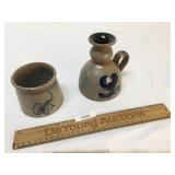 Lot of 2 Blue Decorated Pottery Items, Rowe and Sc