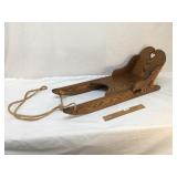 Snow Sled, Childs, Oak, Vintage
