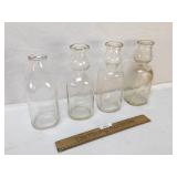 Lot of 4 One Quart Dairy Bottles