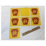 Lot of 6 PRR or Pennsylvania Railroad Decals, Vint