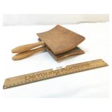 Lot of 2 Carding Wool Brushes, Vintage