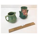 Lot of 2 Pottery Items, Roseville Vase and No Name