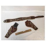 S Bar M Leather Holster Set, Vintage