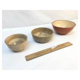 Lot of 3 Ceramic or Pottery Bowls, Antique