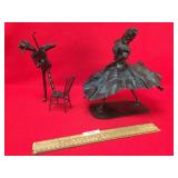 Welded Metal Art Sculptures, Musician and Dancer