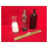 Lot of 3 Glass Bottles, Vintage or Antique
