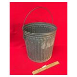 Galvanized Trash Can, Small, Vintage
