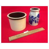 Lot of 2 Stoneware Crocks or Jars
