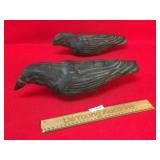 Lot of 2 Paper Mache Crows, Vintage