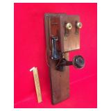 Telephone, Wall Hung, Oak, Antique