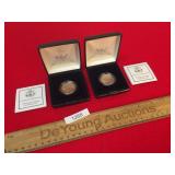 Lot of 2 - 1999 Susan B. Anthony Proof Dollar Coin