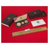 1989 Three Coin Set, US Congressional Coins, Gold