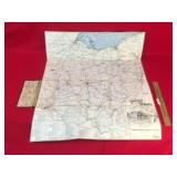 1914 Railroad Map of Ohio, Antique