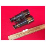 Binoculars, Brass and Leather, Antique