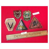 Lot of 5 Vietnam made US Military Patches