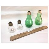 Lot of 4 Light Bulb Salt and Pepper Shakers, VInta