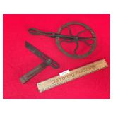Lot of 2 Tools, Sliding T Bevel and Measure Wheel,