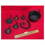 Lot of 8 Cast Iron Items, Vintage or Antique
