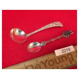 Lot of 2 Silver Spoons, Vintage or Antique
