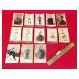 Lot of 13 CDV or Cabinet Cards, Photos, Antique