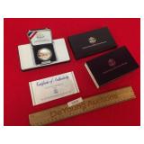 US Mint Proof Coin, 1991 USO Silver Dollar