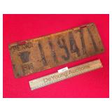 1915 License Plate, PA Penna or Pennsylvania