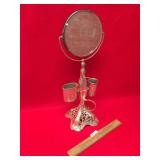 Shaving Mirror, Silver Plated, Antique