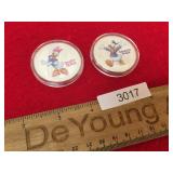 Lot of 2 - 2017 New Zealand Silver Disney Coins