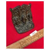 Three Monkeys Bookend or Door Stop, Vintage or Ant