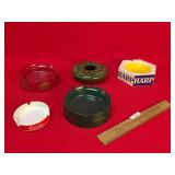 Lot of 5 Advertising Ashtrays, Beer, Vintage