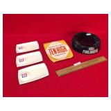 Lot of 5 Advertising Ashtrays, Bar or Alcohol, Vin